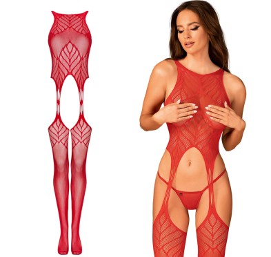 Koronkowe bodystocking erotyczny czerwone  XL/XXL